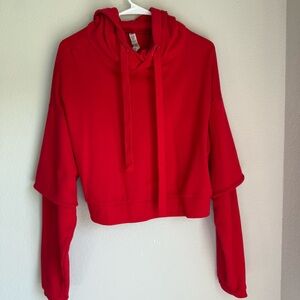 ALO Yoga Vibrant Red Cropped Hoodie
